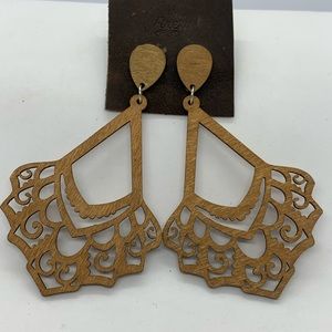 NWT Boho Wooden Earrings